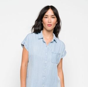 Cosmic Blue Love Light Blue Ava Button Down Shirt